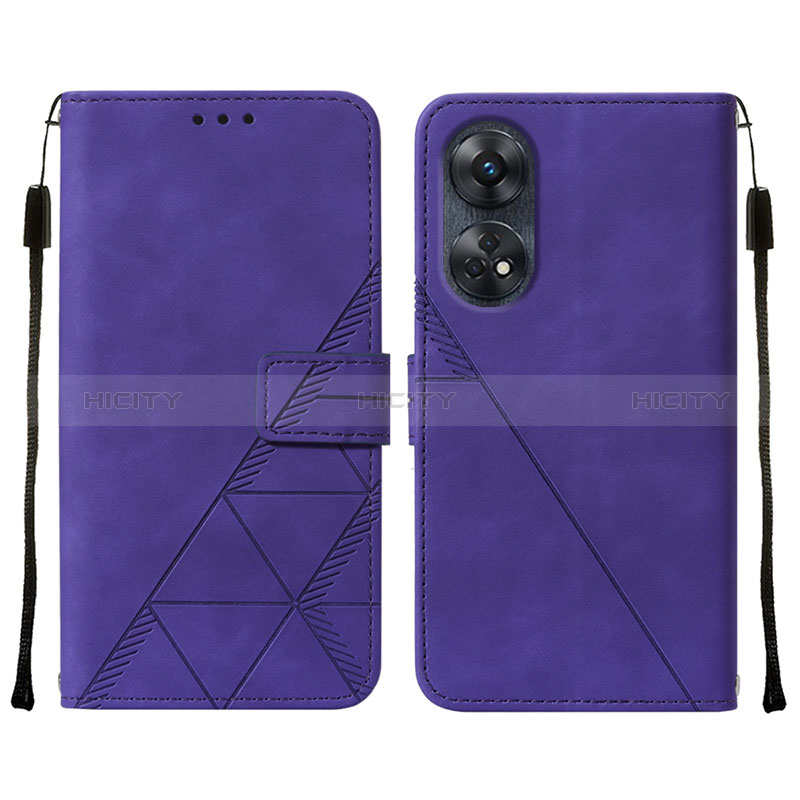 Handytasche Stand Schutzhülle Flip Leder Hülle YB4 für Oppo Reno8 T 4G Violett Plus