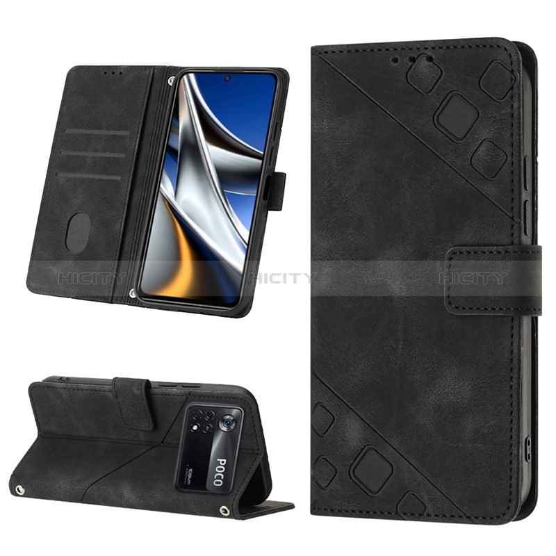 Handytasche Stand Schutzhülle Flip Leder Hülle YB4 für Xiaomi Poco X4 Pro 5G groß