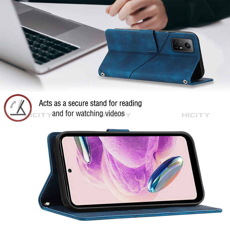 Handytasche Stand Schutzhülle Flip Leder Hülle YB4 für Xiaomi Redmi Note 12S groß