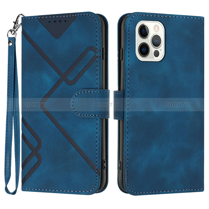 Handytasche Stand Schutzhülle Flip Leder Hülle YX1 für Apple iPhone 14 Pro Blau