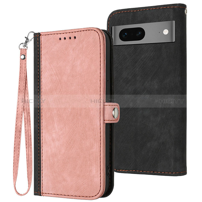 Handytasche Stand Schutzhülle Flip Leder Hülle YX1 für Google Pixel 7 5G Rosegold Plus