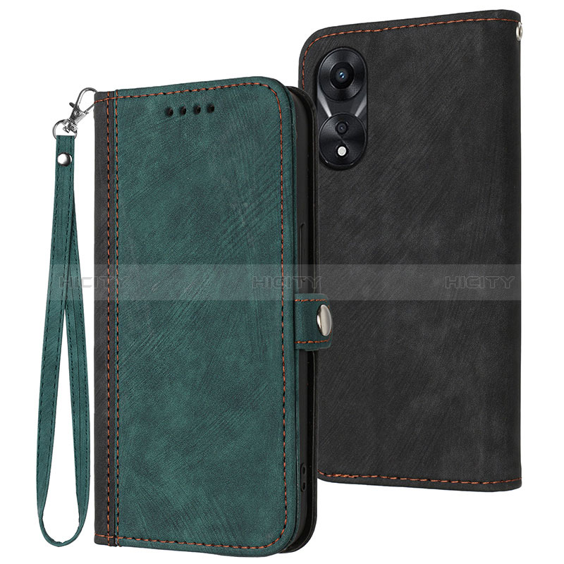 Handytasche Stand Schutzhülle Flip Leder Hülle YX1 für Oppo A18 Grün Plus