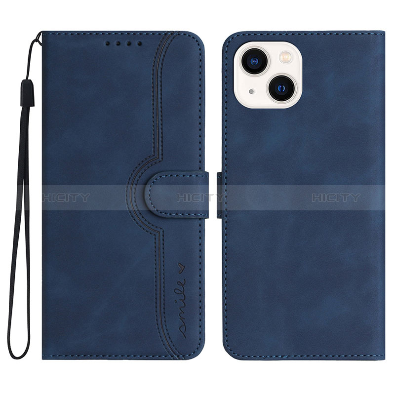 Handytasche Stand Schutzhülle Flip Leder Hülle YX2 für Apple iPhone 14 Blau Plus