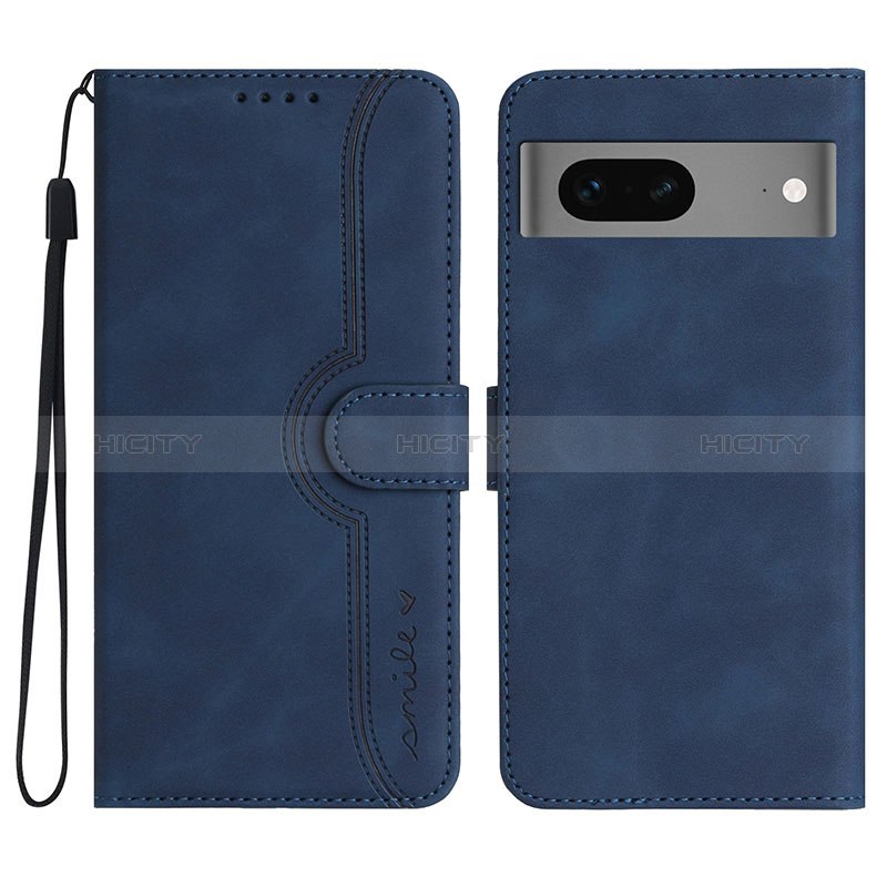 Handytasche Stand Schutzhülle Flip Leder Hülle YX2 für Google Pixel 7 5G Blau Plus