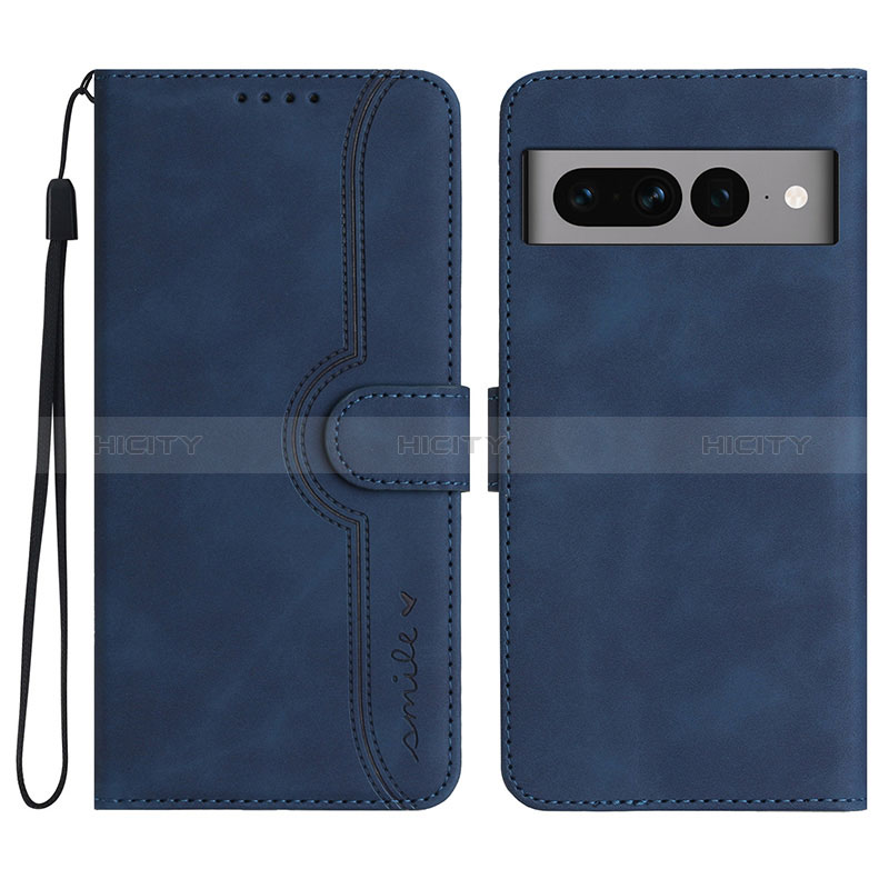 Handytasche Stand Schutzhülle Flip Leder Hülle YX2 für Google Pixel 7 Pro 5G Blau