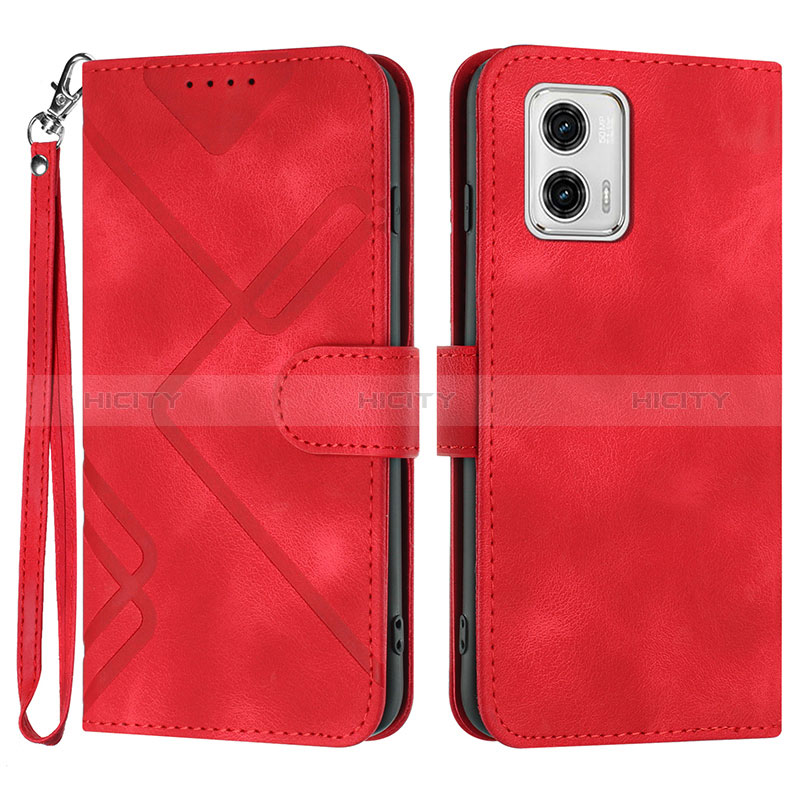 Handytasche Stand Schutzhülle Flip Leder Hülle YX2 für Motorola Moto G53 5G Rot Plus