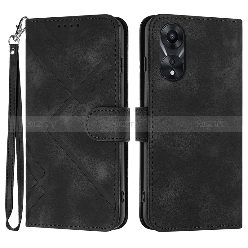 Handytasche Stand Schutzhülle Flip Leder Hülle YX2 für Oppo A38 Schwarz