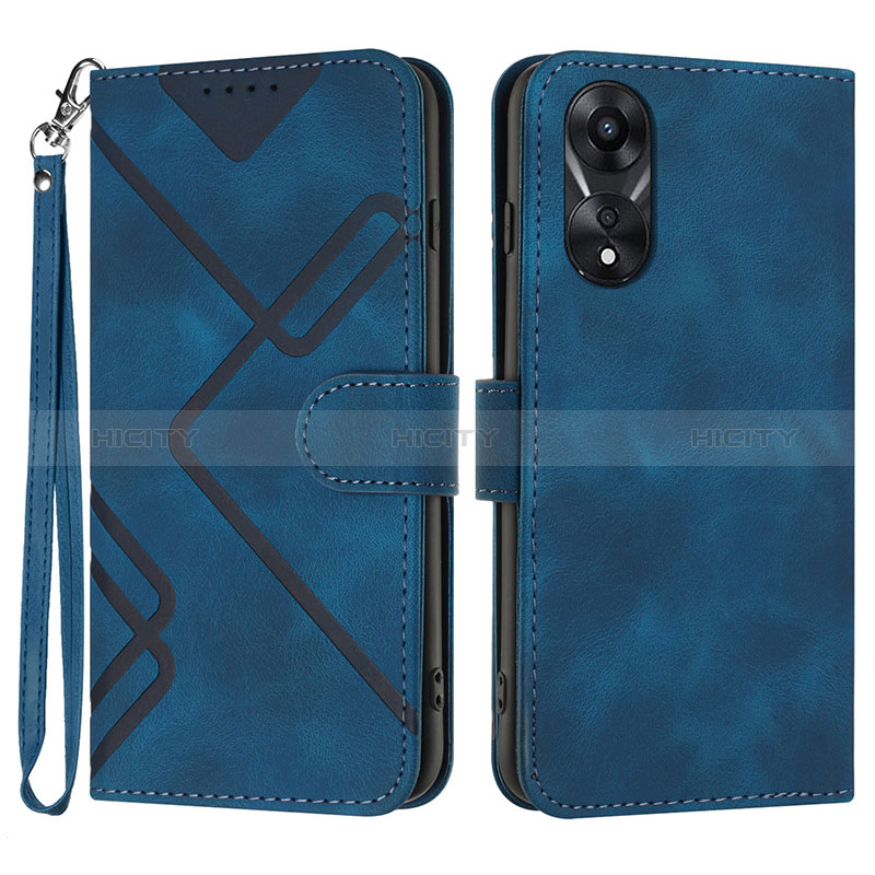 Handytasche Stand Schutzhülle Flip Leder Hülle YX2 für Oppo A58 4G Blau