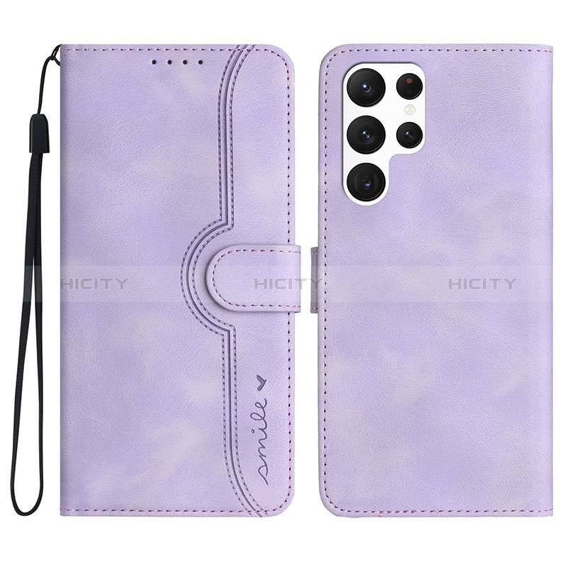 Handytasche Stand Schutzhülle Flip Leder Hülle YX2 für Samsung Galaxy S22 Ultra 5G Violett Plus