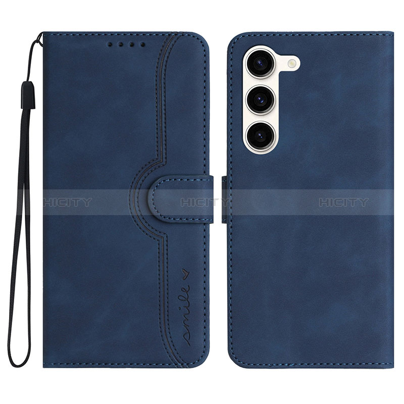 Handytasche Stand Schutzhülle Flip Leder Hülle YX2 für Samsung Galaxy S23 5G Blau Plus