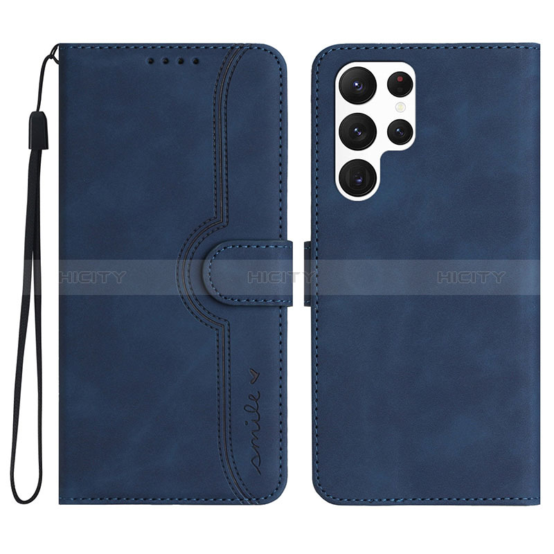 Handytasche Stand Schutzhülle Flip Leder Hülle YX2 für Samsung Galaxy S24 Ultra 5G Blau