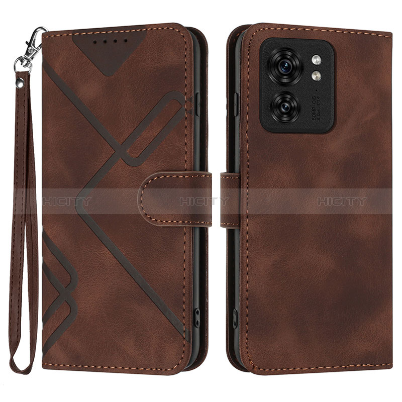 Handytasche Stand Schutzhülle Flip Leder Hülle YX3 für Motorola Moto Edge 40 5G Braun Plus