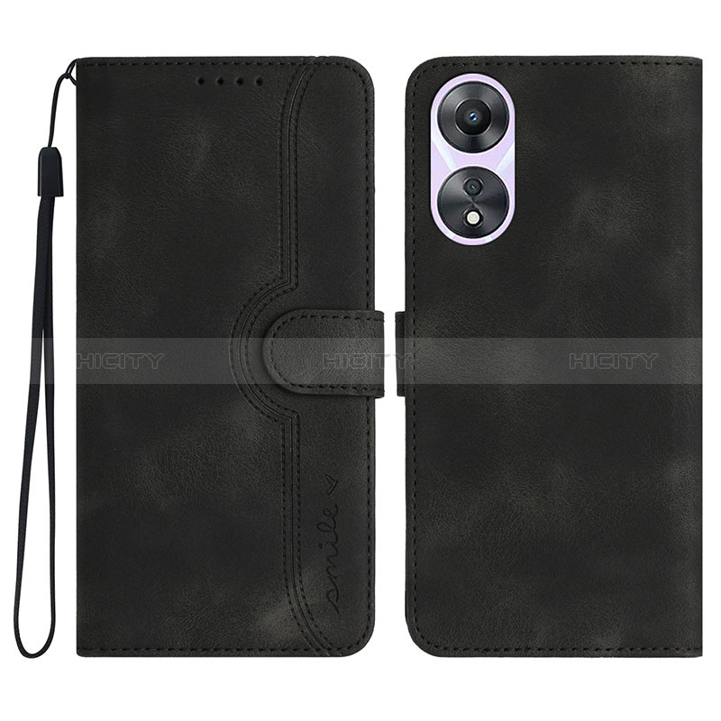 Handytasche Stand Schutzhülle Flip Leder Hülle YX3 für Oppo A18 Schwarz Plus