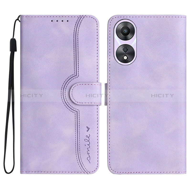 Handytasche Stand Schutzhülle Flip Leder Hülle YX3 für Oppo A18 Violett Plus