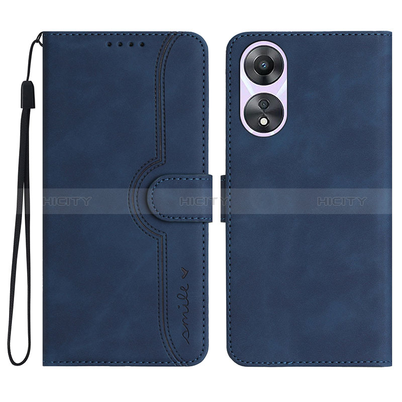 Handytasche Stand Schutzhülle Flip Leder Hülle YX3 für Oppo A78 4G Blau