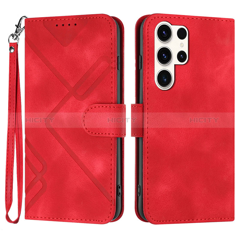 Handytasche Stand Schutzhülle Flip Leder Hülle YX3 für Samsung Galaxy S24 Ultra 5G Rot