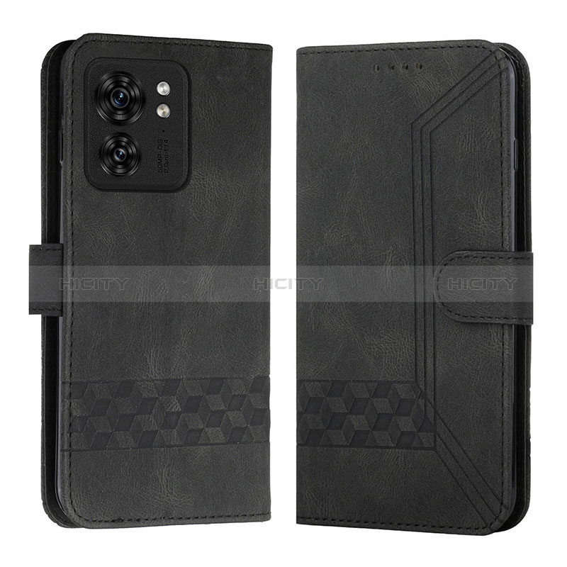 Handytasche Stand Schutzhülle Flip Leder Hülle YX4 für Motorola Moto Edge (2023) 5G Schwarz Plus