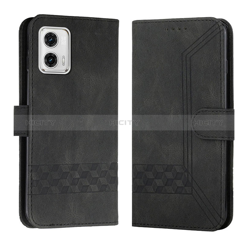 Handytasche Stand Schutzhülle Flip Leder Hülle YX4 für Motorola Moto G53y 5G Schwarz