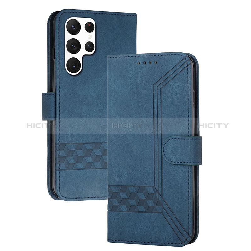 Handytasche Stand Schutzhülle Flip Leder Hülle YX4 für Samsung Galaxy S24 Ultra 5G Blau