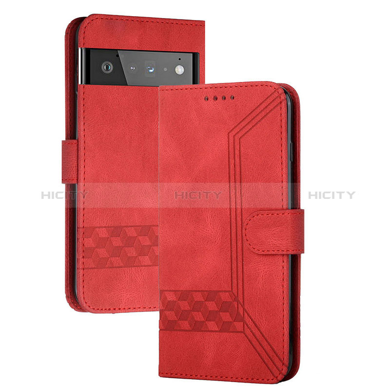 Handytasche Stand Schutzhülle Flip Leder Hülle YX5 für Google Pixel 6 Pro 5G Rot Plus