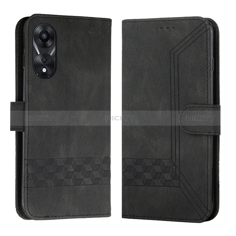 Handytasche Stand Schutzhülle Flip Leder Hülle YX5 für Oppo A18 Schwarz Plus