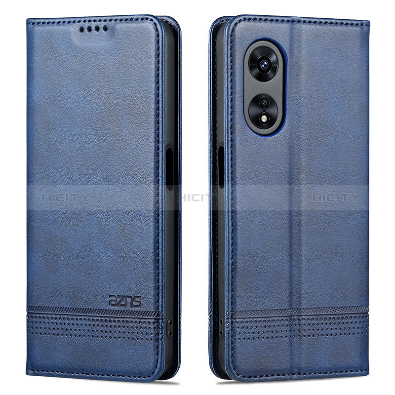 Handytasche Stand Schutzhülle Flip Leder Hülle YZ1 für Oppo A58 5G Blau Plus