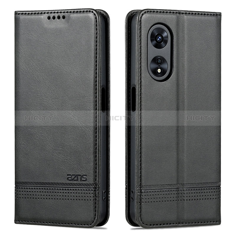 Handytasche Stand Schutzhülle Flip Leder Hülle YZ1 für Oppo A58 5G Schwarz