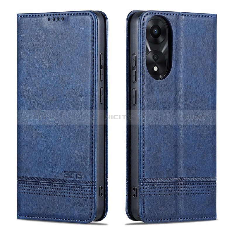 Handytasche Stand Schutzhülle Flip Leder Hülle YZ1 für Oppo A78 4G Blau