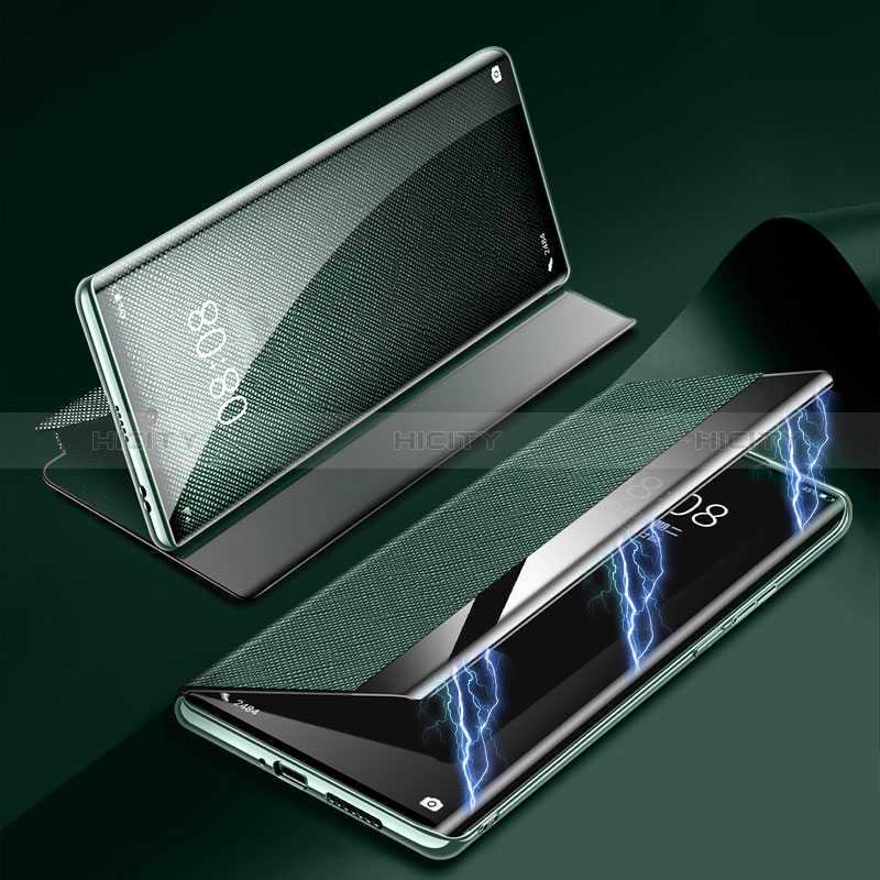 Handytasche Stand Schutzhülle Flip Leder Hülle Z01 für Huawei P60 Grün