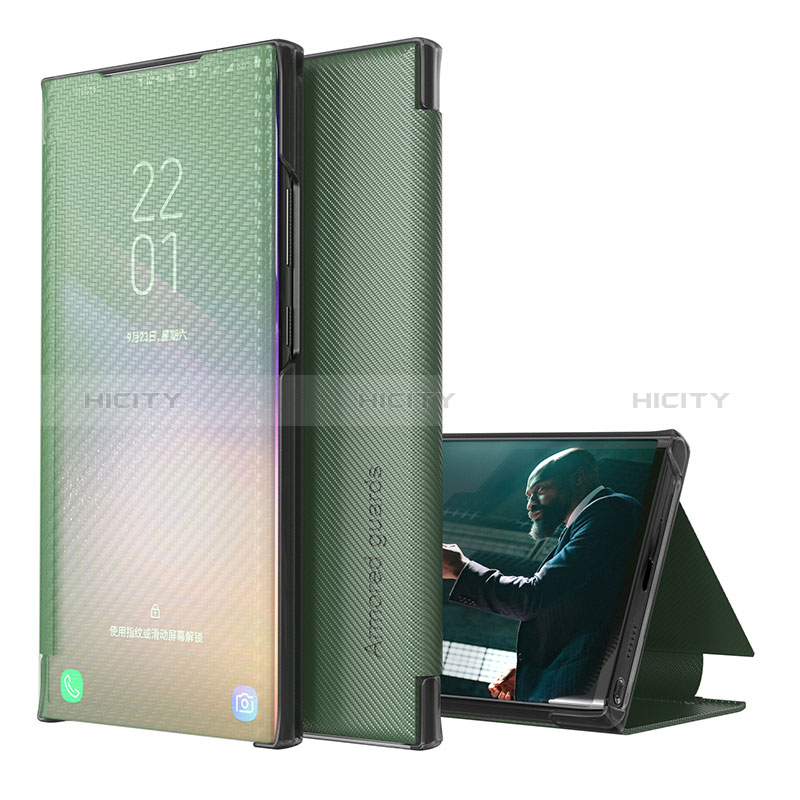 Handytasche Stand Schutzhülle Flip Leder Hülle ZL1 für Samsung Galaxy A50 Grün