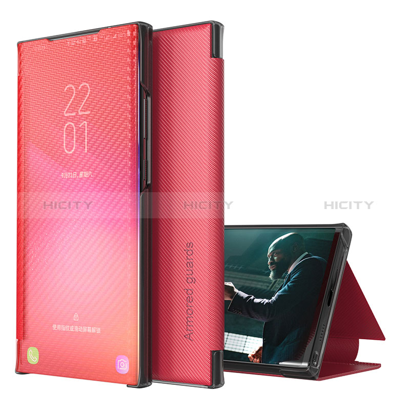 Handytasche Stand Schutzhülle Flip Leder Hülle ZL1 für Samsung Galaxy A50 Rot