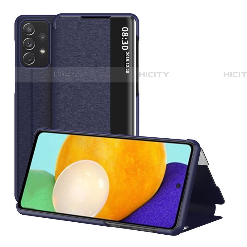 Handytasche Stand Schutzhülle Flip Leder Hülle ZL1 für Samsung Galaxy A52 4G Blau Plus