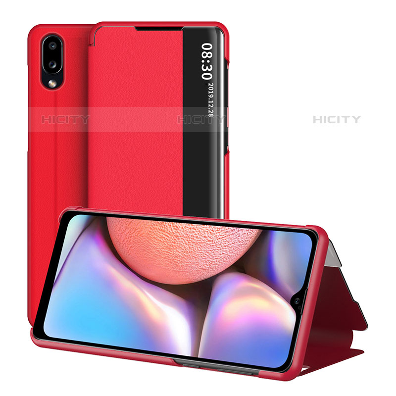 Handytasche Stand Schutzhülle Flip Leder Hülle ZL1 für Samsung Galaxy M01s Rot