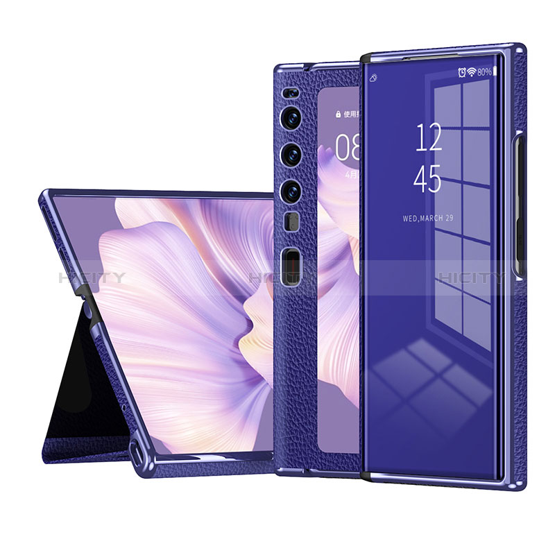 Handytasche Stand Schutzhülle Flip Leder Hülle ZL2 für Huawei Mate Xs 2 Blau