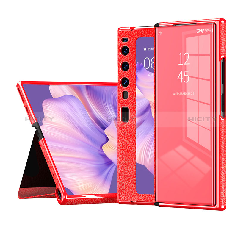 Handytasche Stand Schutzhülle Flip Leder Hülle ZL2 für Huawei Mate Xs 2 Rot Plus