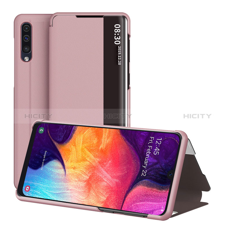 Handytasche Stand Schutzhülle Flip Leder Hülle ZL2 für Samsung Galaxy A50S Rosegold Plus