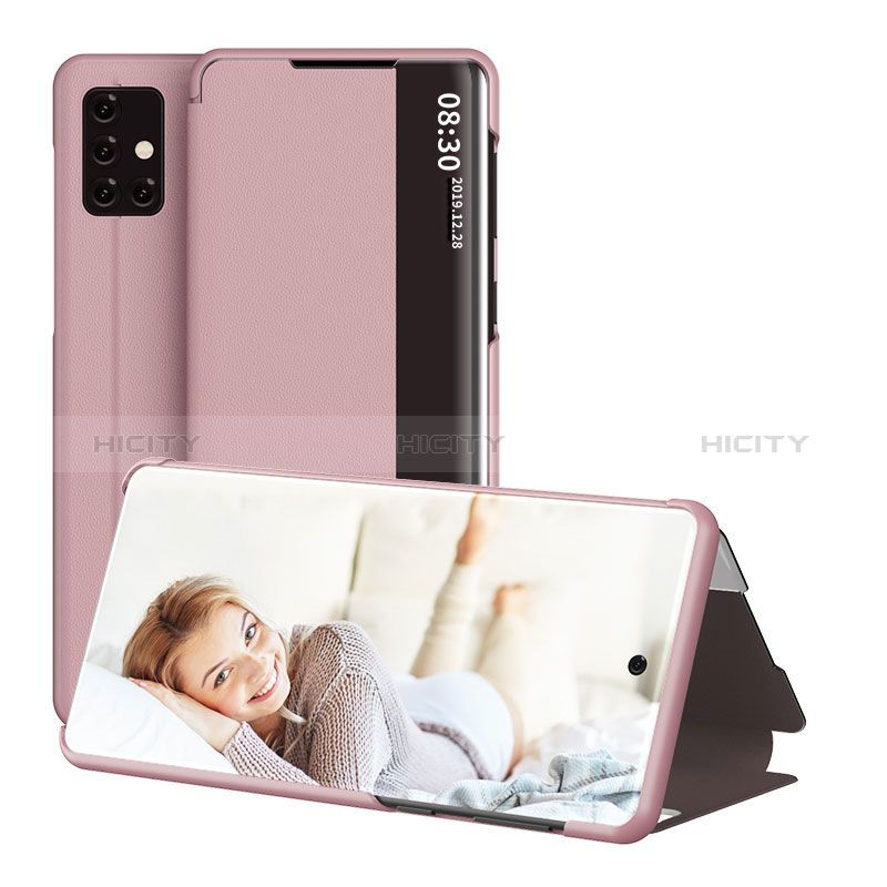 Handytasche Stand Schutzhülle Flip Leder Hülle ZL2 für Samsung Galaxy A51 5G Rosegold