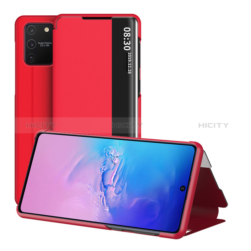 Handytasche Stand Schutzhülle Flip Leder Hülle ZL2 für Samsung Galaxy A91 Rot