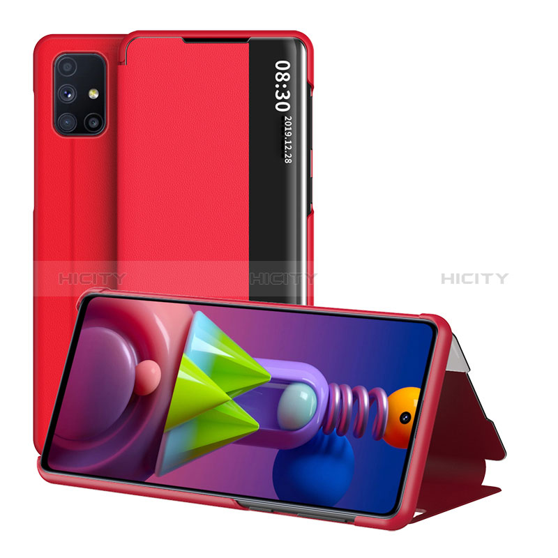 Handytasche Stand Schutzhülle Flip Leder Hülle ZL2 für Samsung Galaxy M51 Rot Plus