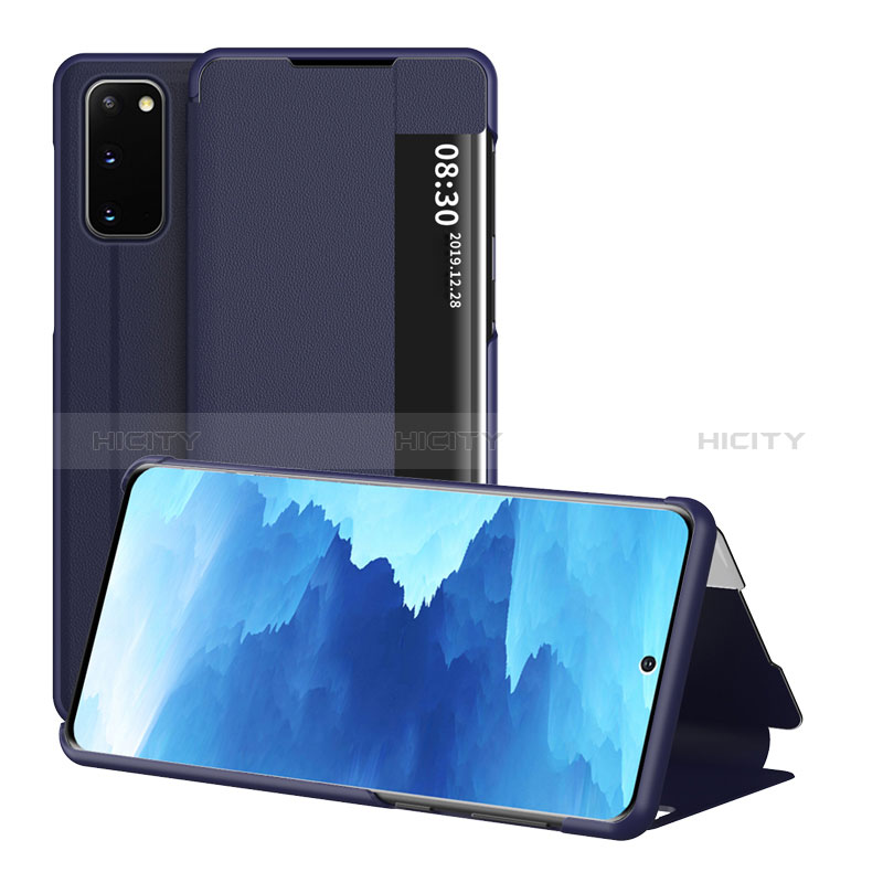 Handytasche Stand Schutzhülle Flip Leder Hülle ZL2 für Samsung Galaxy S20 5G Blau Plus