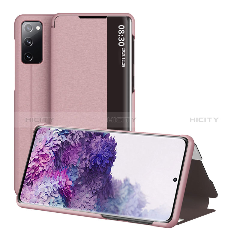 Handytasche Stand Schutzhülle Flip Leder Hülle ZL2 für Samsung Galaxy S20 FE 4G Rosegold Plus