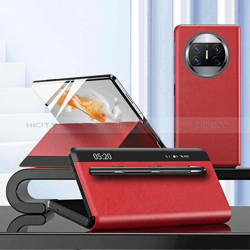 Handytasche Stand Schutzhülle Flip Leder Hülle ZL5 für Huawei Mate X5 Rot