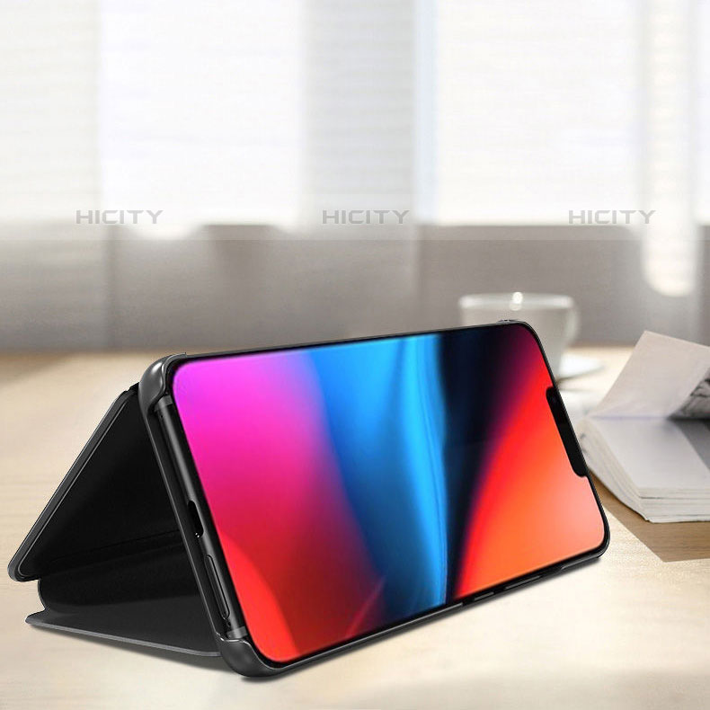 Handytasche Stand Schutzhülle Flip Leder Rahmen Spiegel Tasche für Oppo A93 5G groß