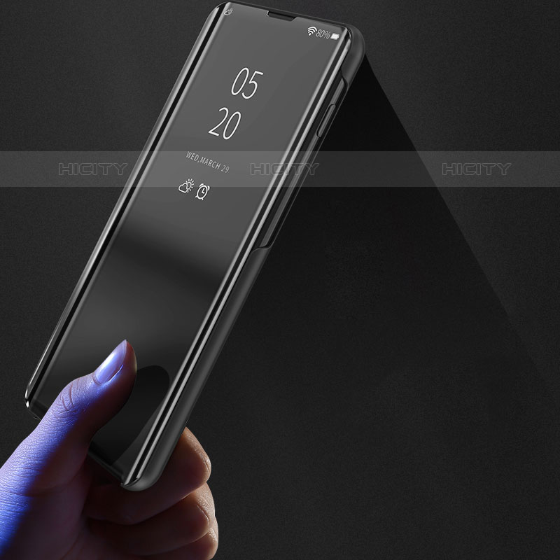 Handytasche Stand Schutzhülle Flip Leder Rahmen Spiegel Tasche für Samsung Galaxy M32 5G groß