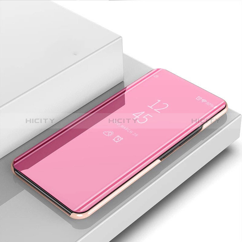 Handytasche Stand Schutzhülle Flip Leder Rahmen Spiegel Tasche für Xiaomi POCO C3 Rosegold
