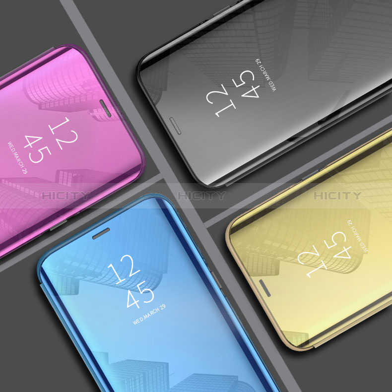 Handytasche Stand Schutzhülle Flip Leder Rahmen Spiegel Tasche für Xiaomi Redmi 10 Power groß