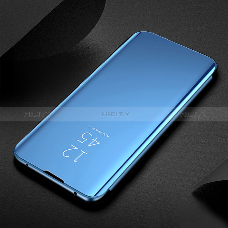 Handytasche Stand Schutzhülle Flip Leder Rahmen Spiegel Tasche L01 für Samsung Galaxy A7 (2018) A750 groß
