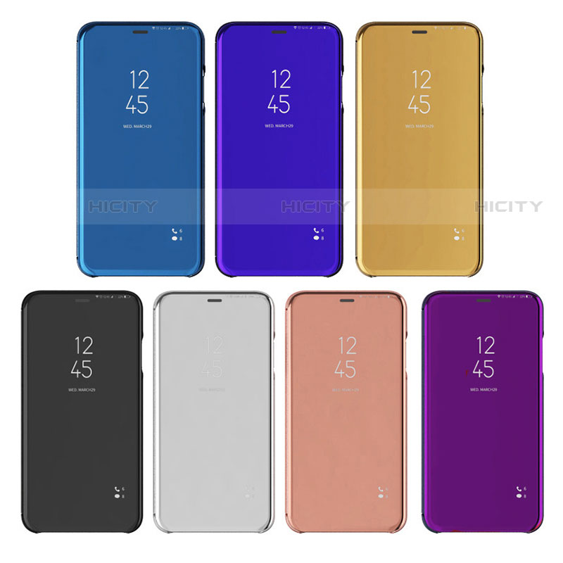 Handytasche Stand Schutzhülle Flip Leder Rahmen Spiegel Tasche L01 für Samsung Galaxy S22 5G