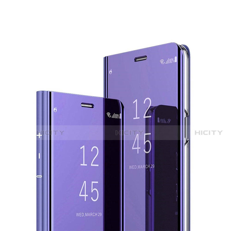 Handytasche Stand Schutzhülle Flip Leder Rahmen Spiegel Tasche L02 für Huawei Nova 8 Pro 5G Violett Plus