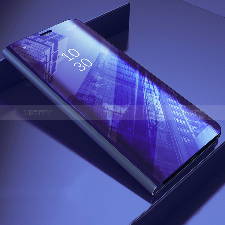 Handytasche Stand Schutzhülle Flip Leder Rahmen Spiegel Tasche L03 für Samsung Galaxy A22s 5G Violett
